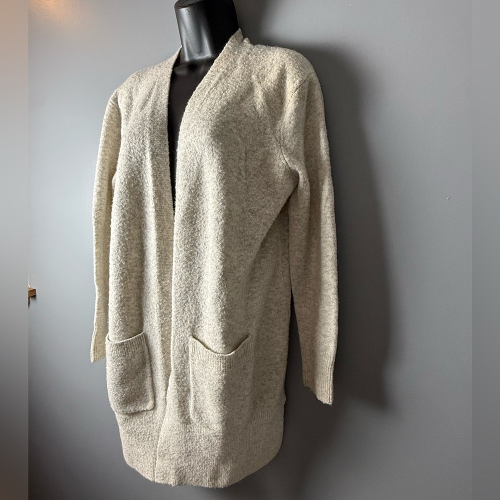 Madewell Wool Alpaca Blend Open Front Sweater in Oatmeal Womens Sz S